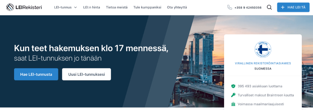 LEI-tunnus suomalaiselle yritykselle